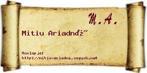 Mitiu Ariadné névjegykártya
